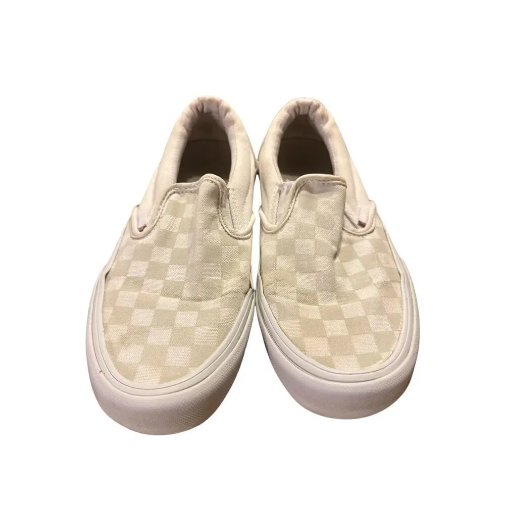 Vans Classic Slip-On White Checkerboard Skate Athletic Shoe Mens Size 5.5